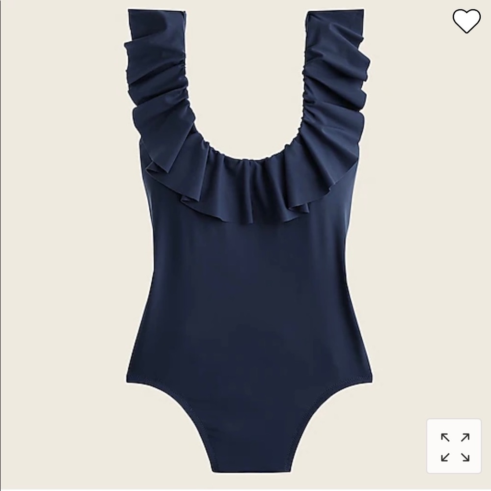 NWT Black J Crew Ruffle Scoop Swimsuit Sz 10